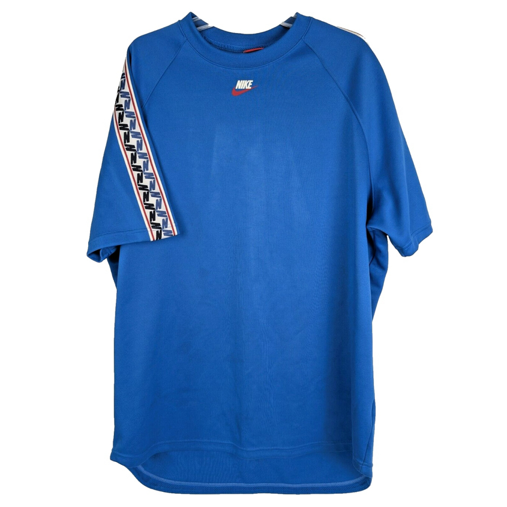 Nike Sportswear Taped NSW Short Sleeve T-Shirt Blue AO0859-657 Size XXL
